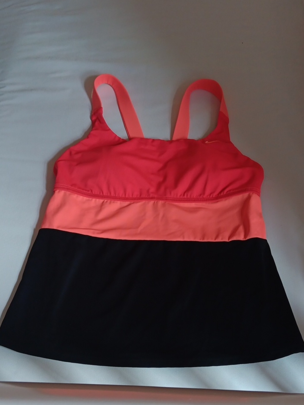 Nike Women’s Colorblock One-Piece Swim Suit - Coral, Peach & Black